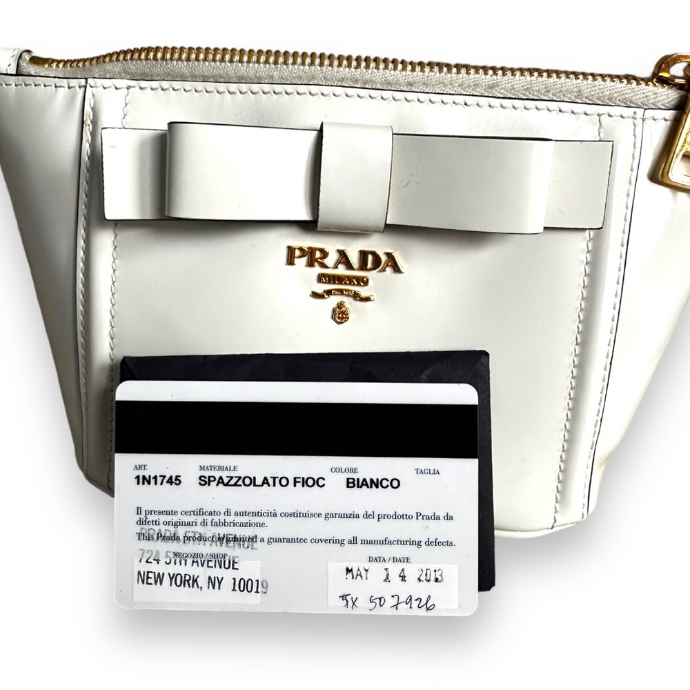 Prada cosmetic pouch with COA